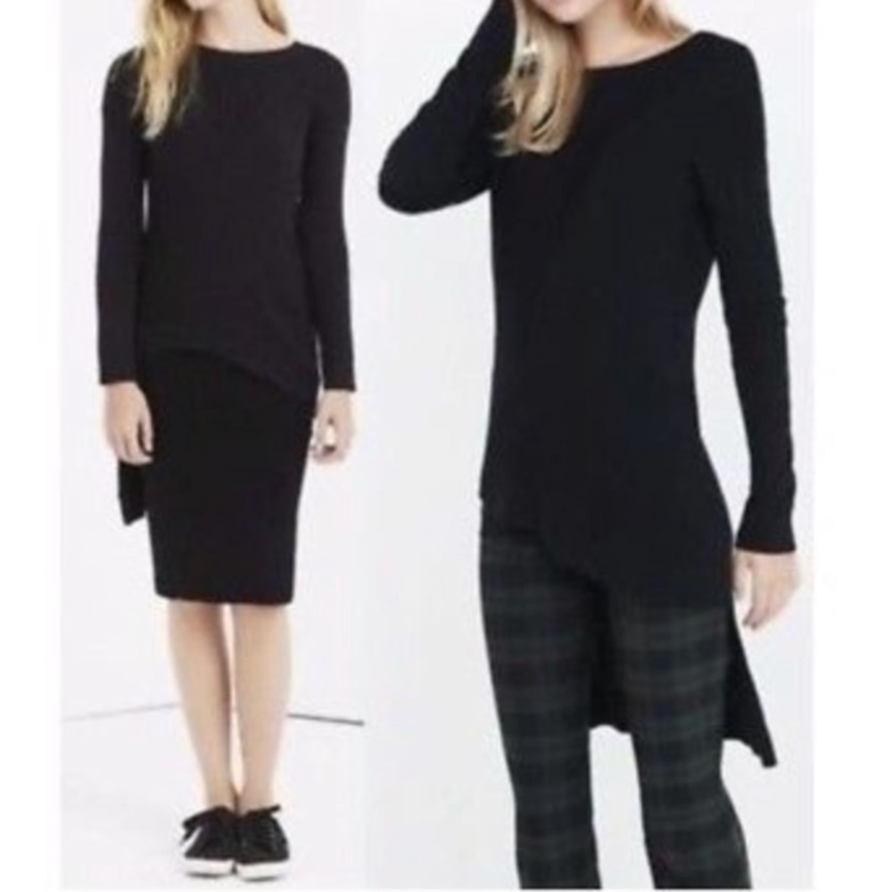 Express‎ Ribbed Asymmetrical Hi-Low Tunic